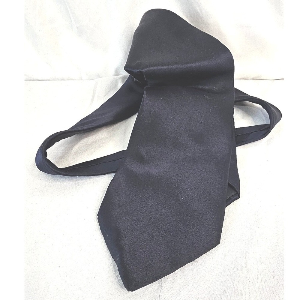 Giorgio Armani‎ Cravatte Mens Navy Blue 100% Silk Solid Satin Tie Made in Italy